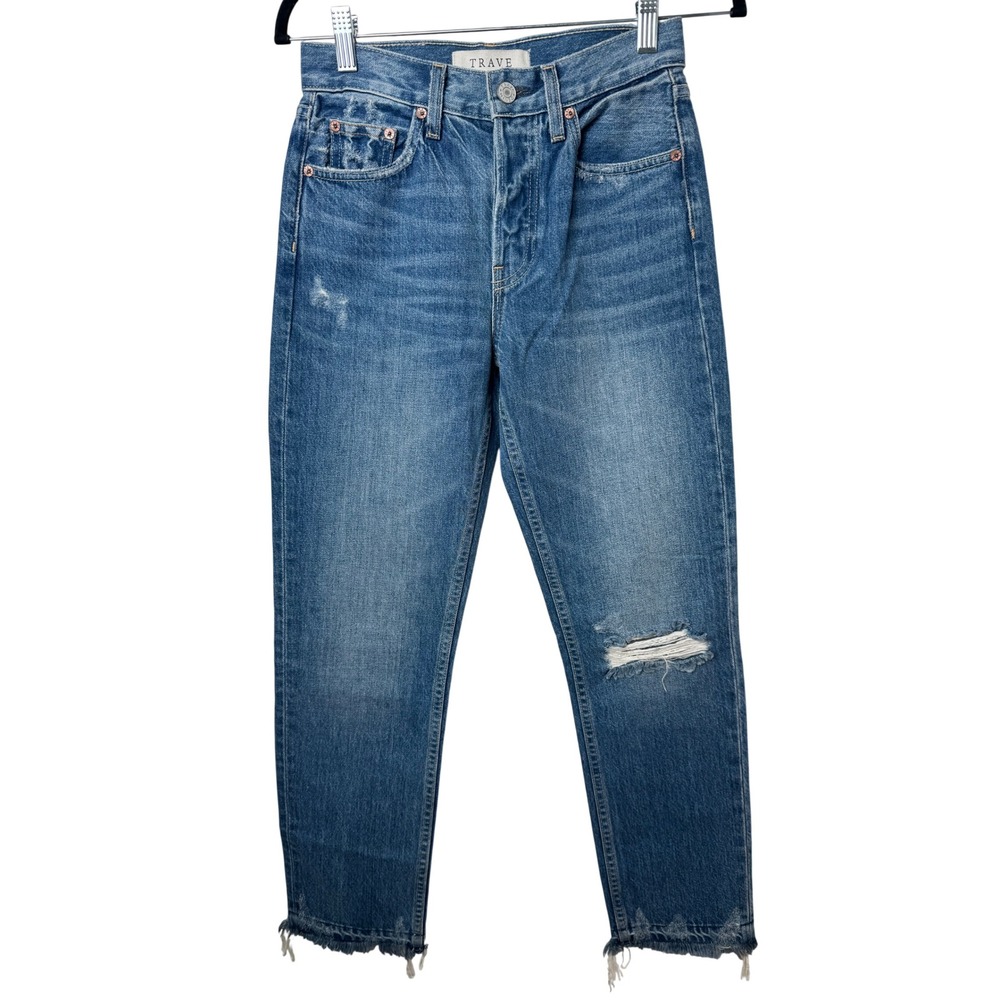TRAVE Jeans Women 24 Blue Constance Sweet Emotion Destroyed High Rise Straight